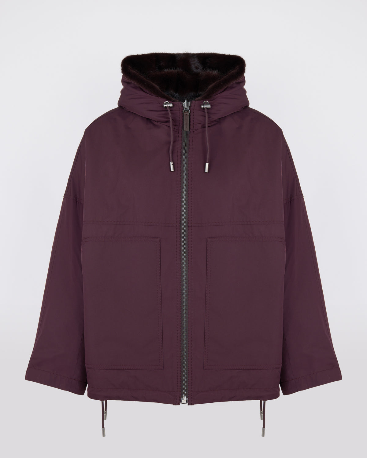 Veste courte en tissu technique déperlant réversible en fourrure de vison - Yves Salomon - Nouvelle collection Automne Hiver