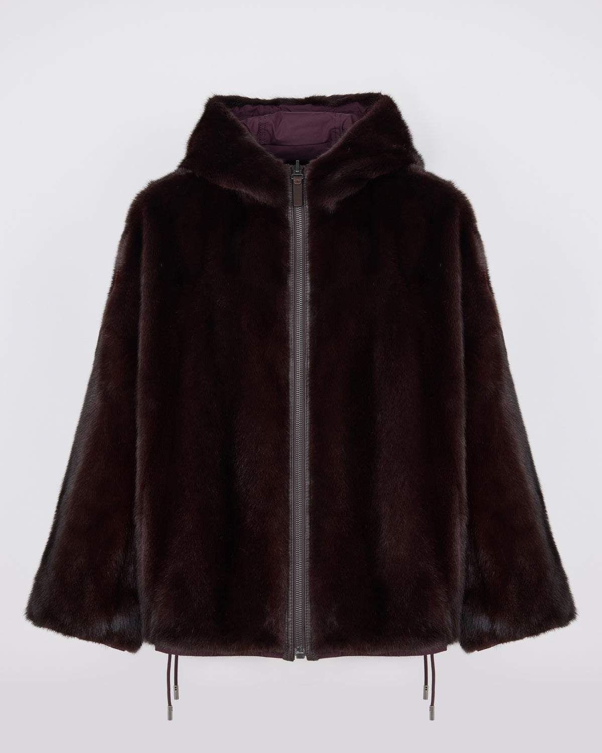 Veste courte en tissu technique déperlant réversible en fourrure de vison - Yves Salomon - Nouvelle collection Automne Hiver