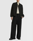 Reversible bomber jacket in water-repellent technical fabric and long-haired mink