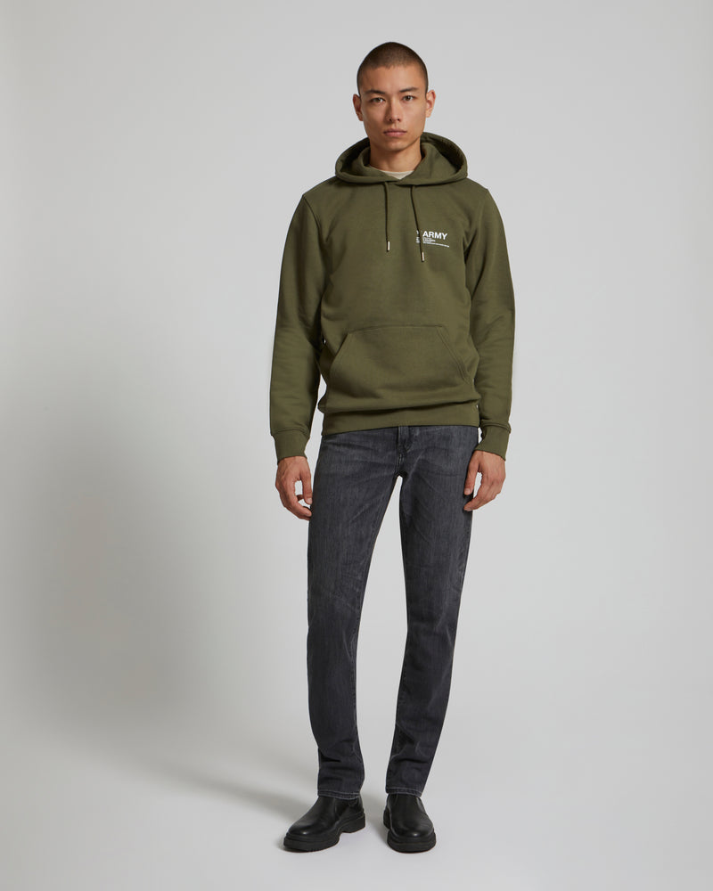 Hoody en molleton motif transfert devant