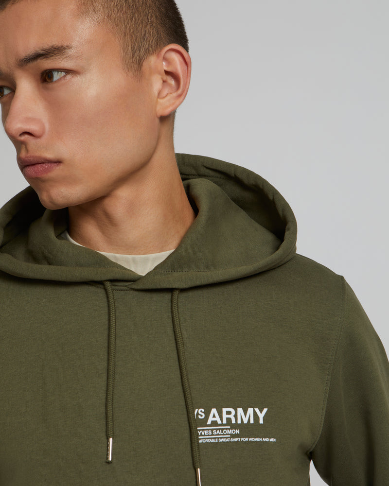 Hoody en molleton motif transfert devant