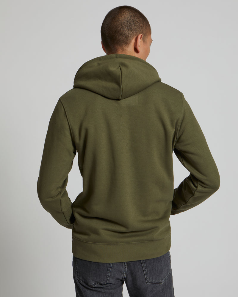 Hoody en molleton motif transfert devant