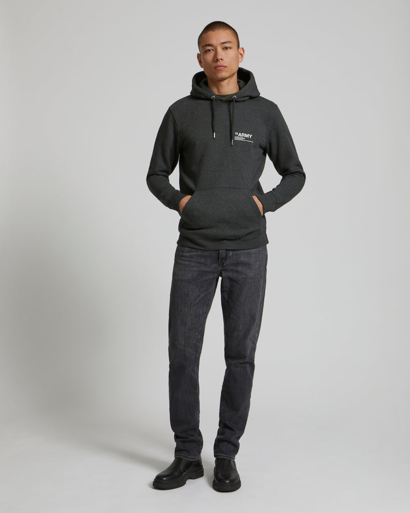 Hoody en molleton motif transfert devant