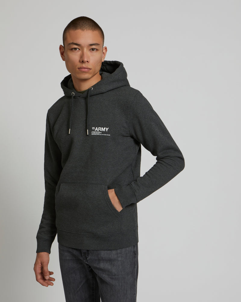 Hoody en molleton motif transfert devant