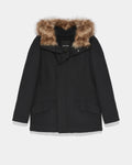 Parka iconique courte en coton et agneau laine vaporeuse