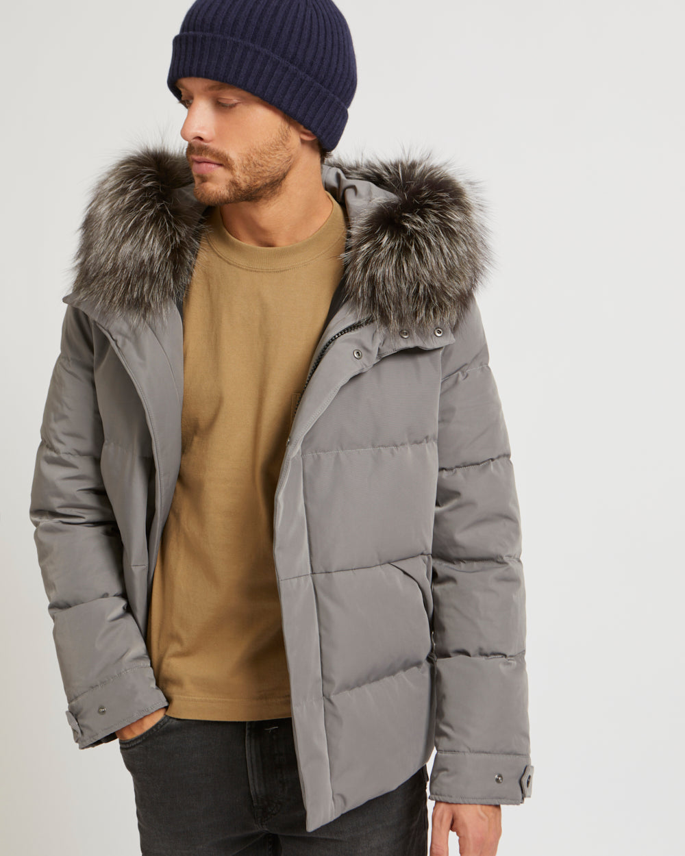 Doudoune courte garniture renard-Yves Salomon - Soldes d'hiver - Winter Sale