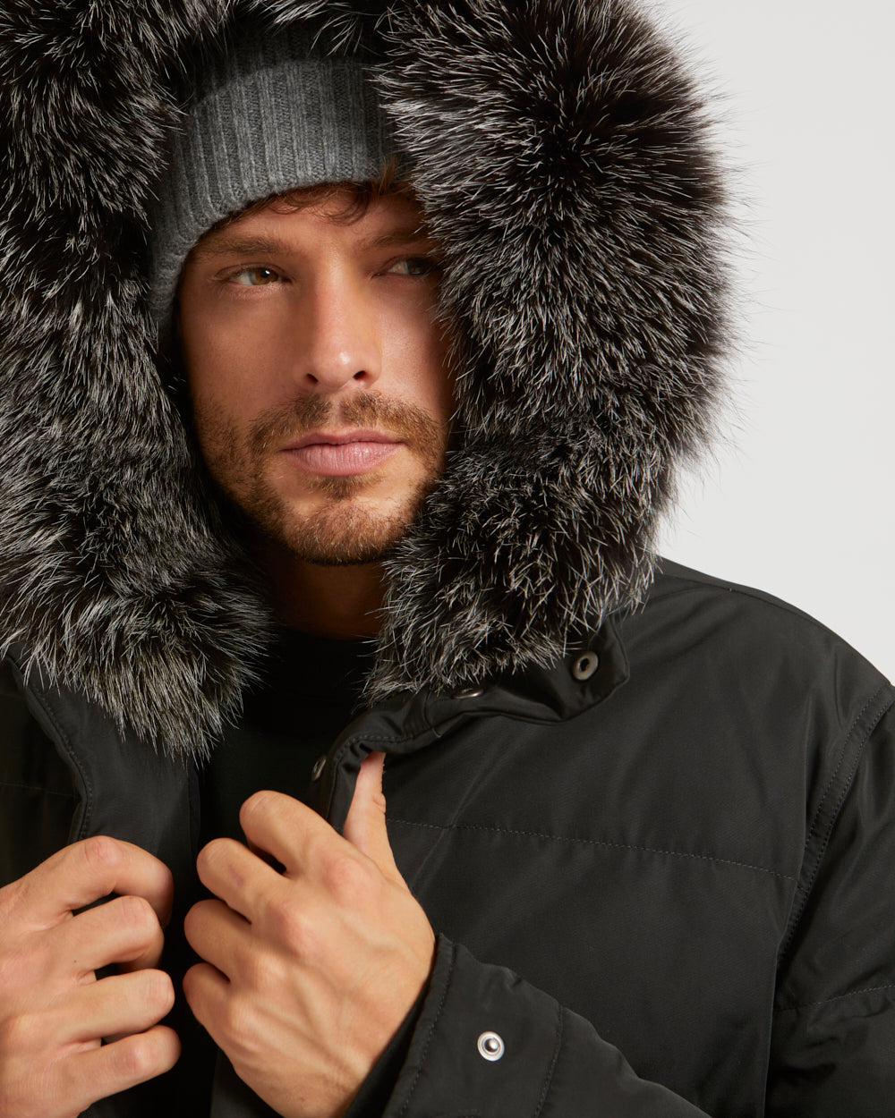Doudoune courte garniture renard-Yves Salomon - Soldes d'hiver - Winter Sale