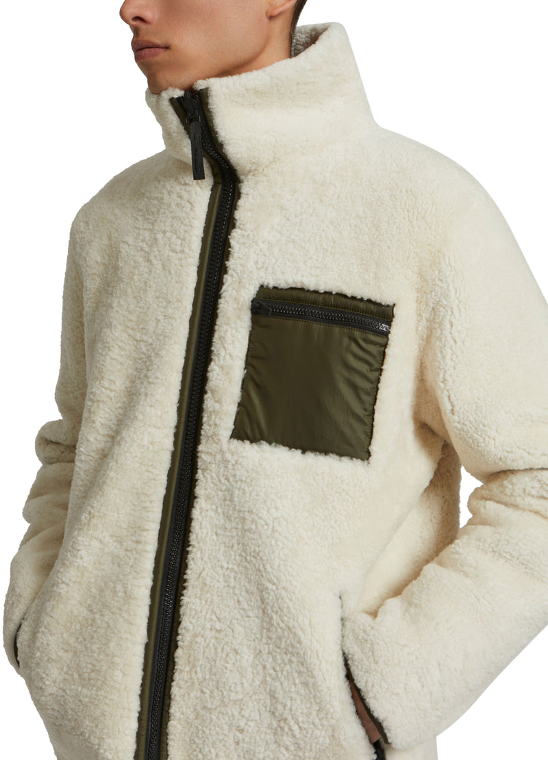 Veste fleece en peau lainée réversible