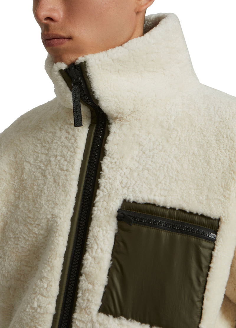 Veste fleece en peau lainée réversible