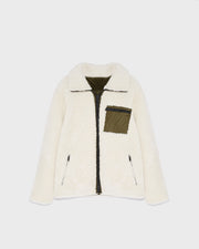 Veste fleece en peau lainée réversible