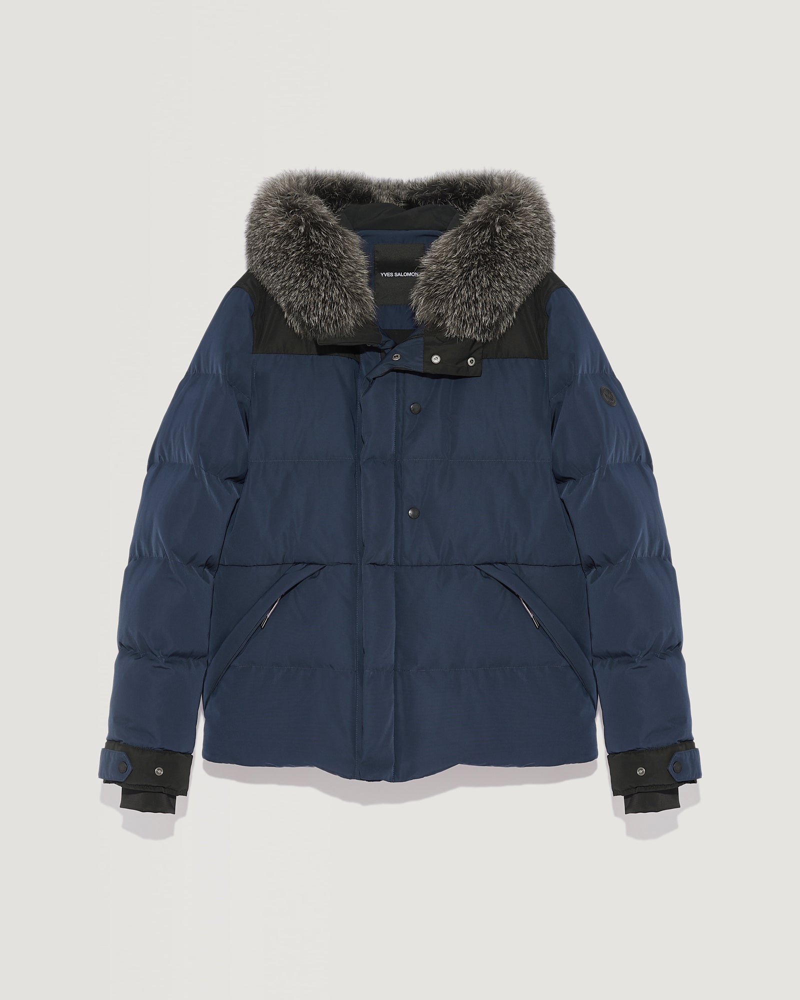 doudoune-skiwear-bloc-color-garniture-renard-bleu-24wiv00670m13wa7058 -Yves Salomon