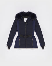 Veste de ski avec capuche en fourrure de renard imperméable