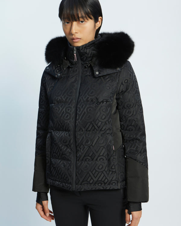 Veste de ski à imprimé monogramme