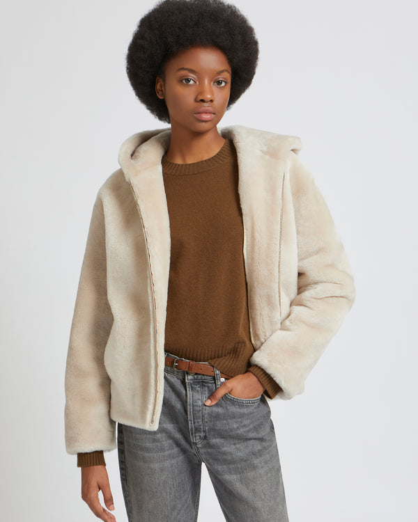 Veste à capuche en mérinos