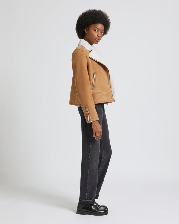 Perfecto en mérinos suede bouclé