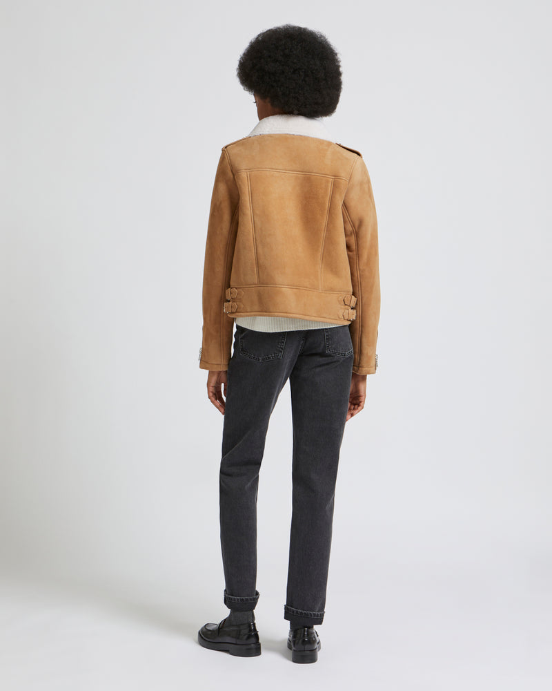 Perfecto en mérinos suede bouclé