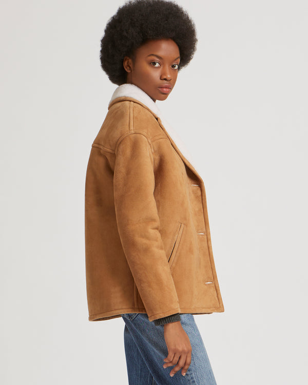 Veste en mérinos suede bouclé