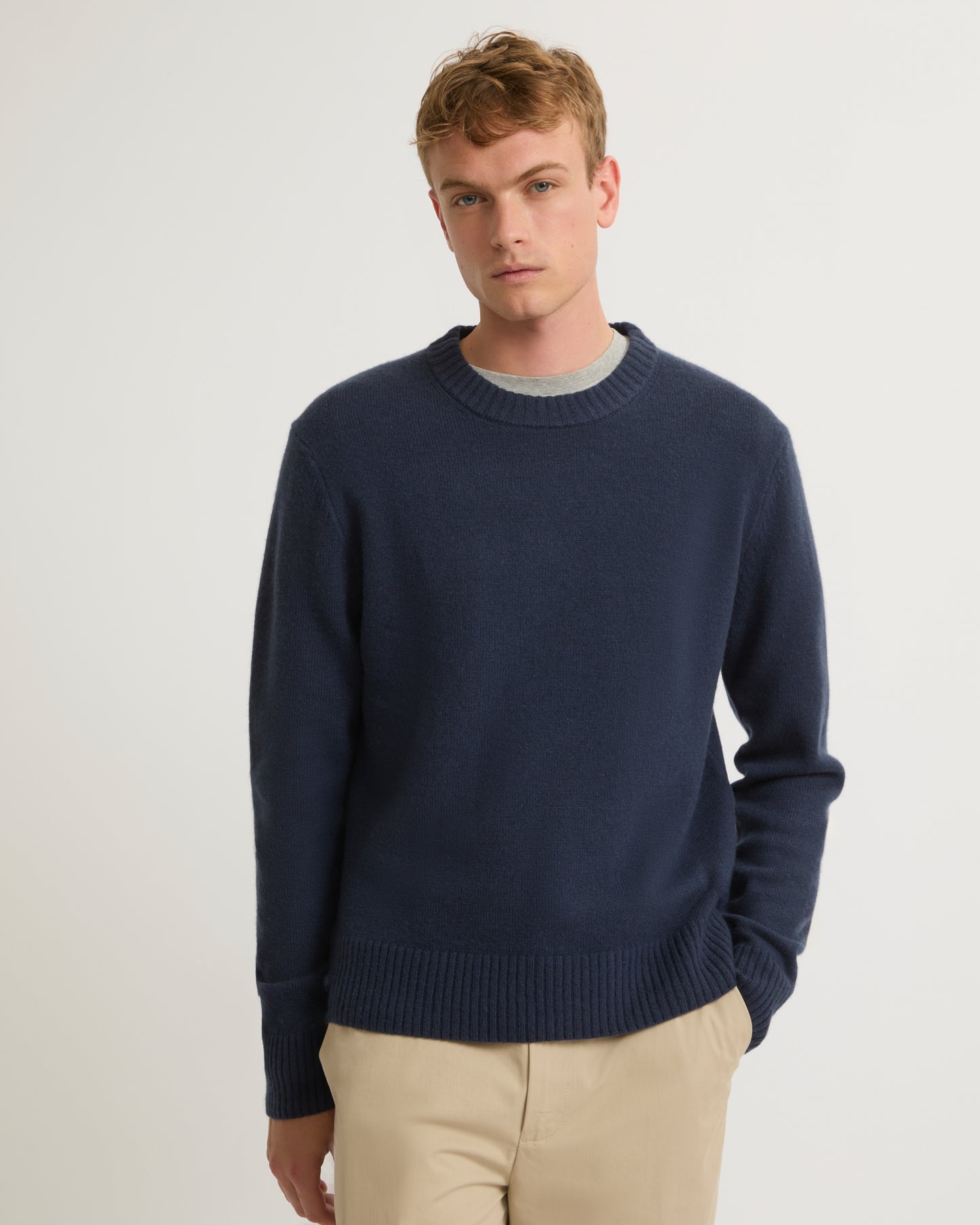 Pull crew neck en maille laine-cachemire-Yves Salomon - Soldes d'hiver - Winter Sale
