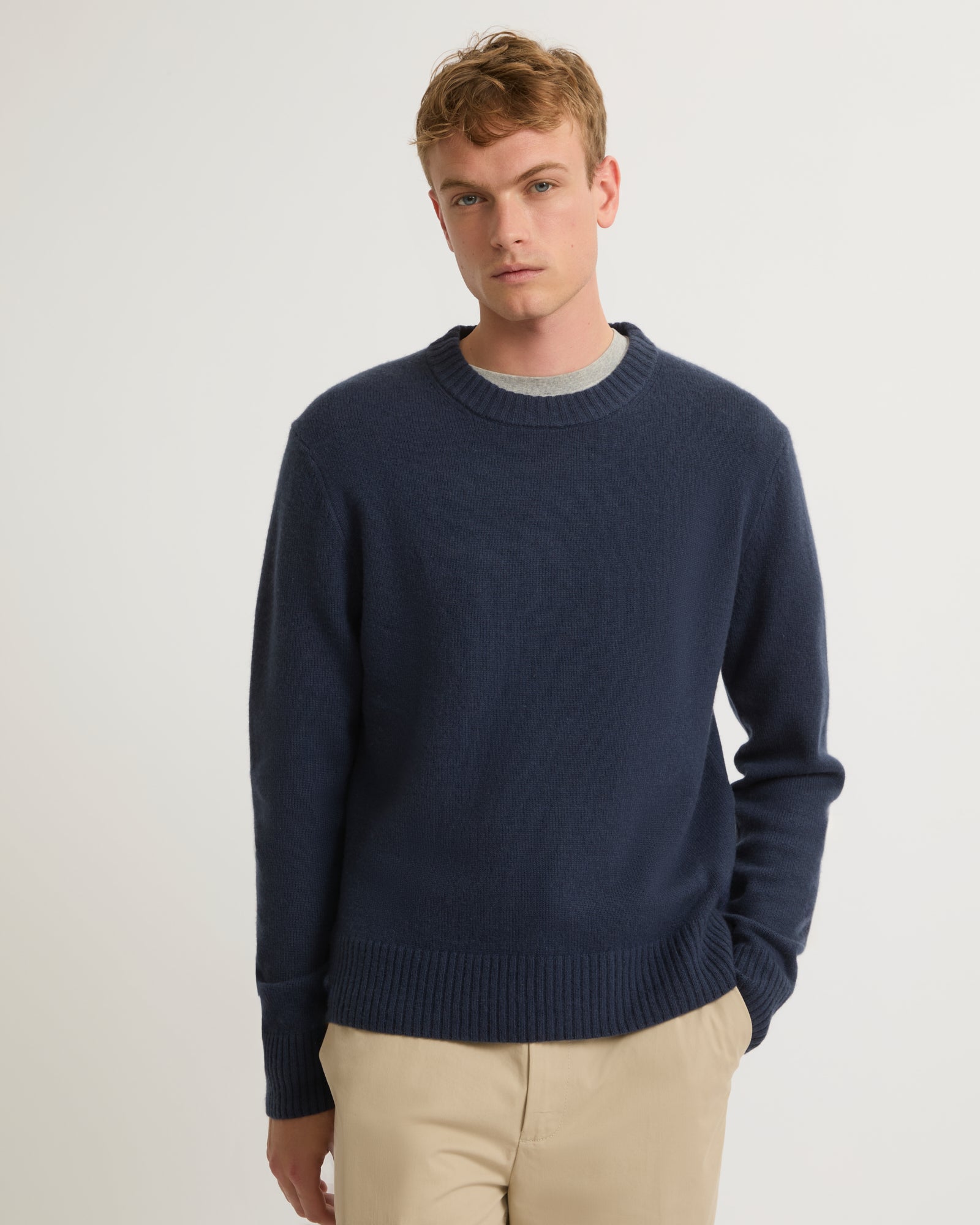 Pull crew neck en maille laine-cachemire-Yves Salomon - Soldes d'hiver - Winter Sale