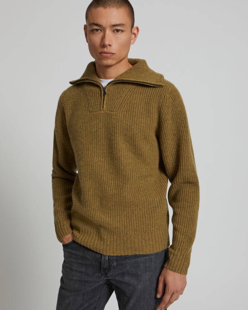 Pull zippé à col camionneur-Yves Salomon - Soldes d'hiver - Winter Sale