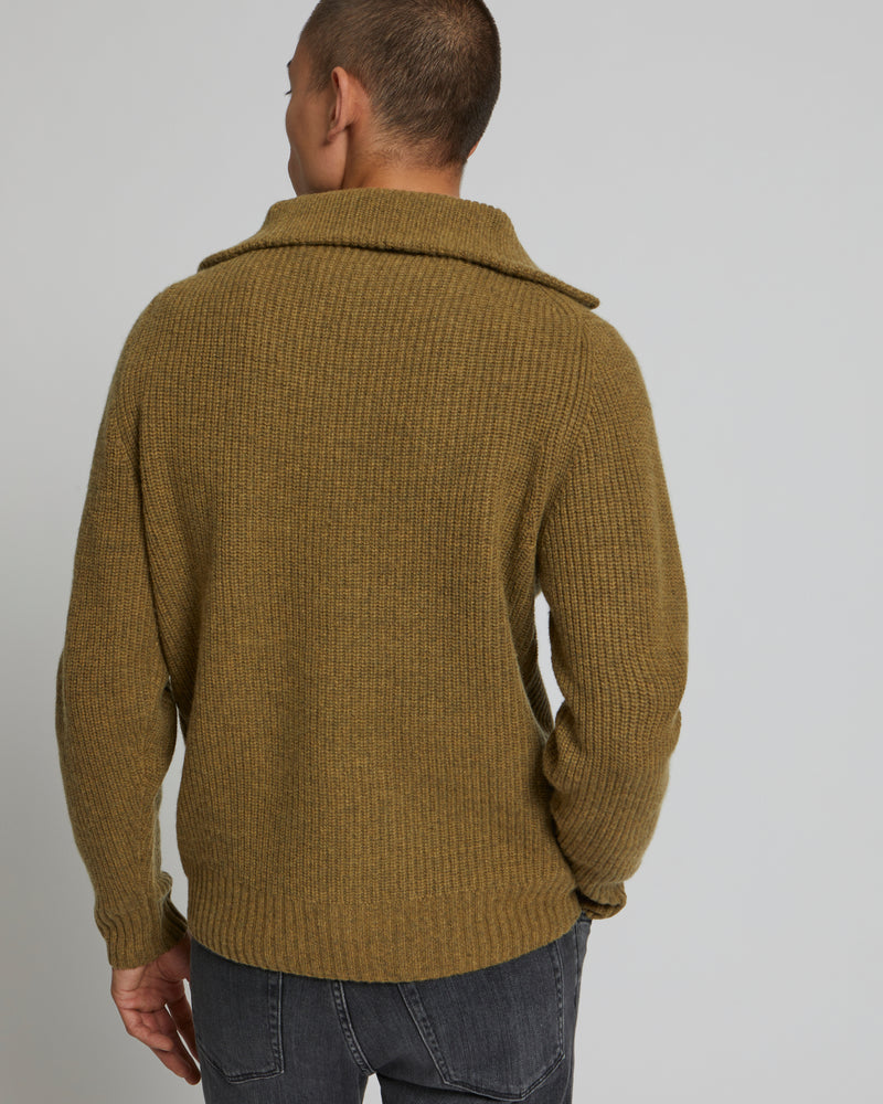 Pull zippé à col camionneur-Yves Salomon - Soldes d'hiver - Winter Sale