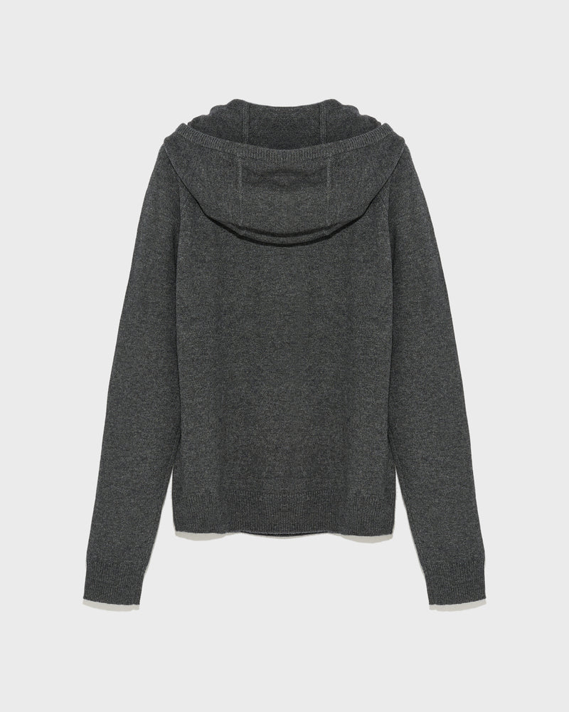 Pull à capuche en lainage cachemire