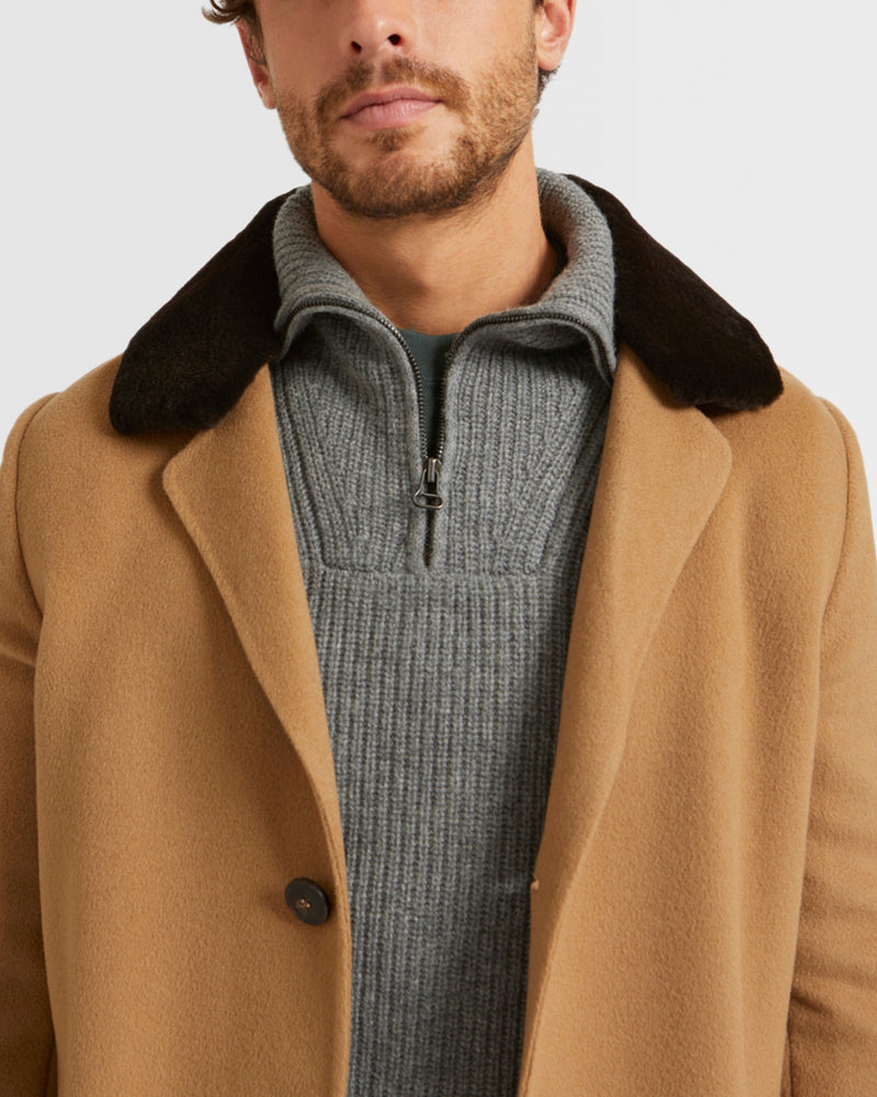 Manteau en tissu double face laine