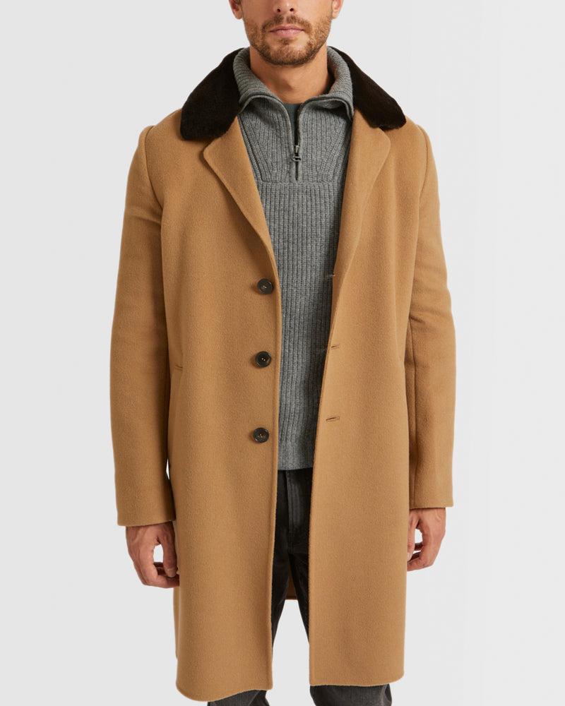 Manteau en tissu double face laine