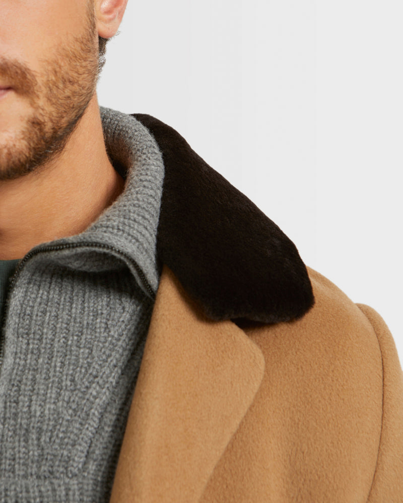 Manteau en tissu double face laine