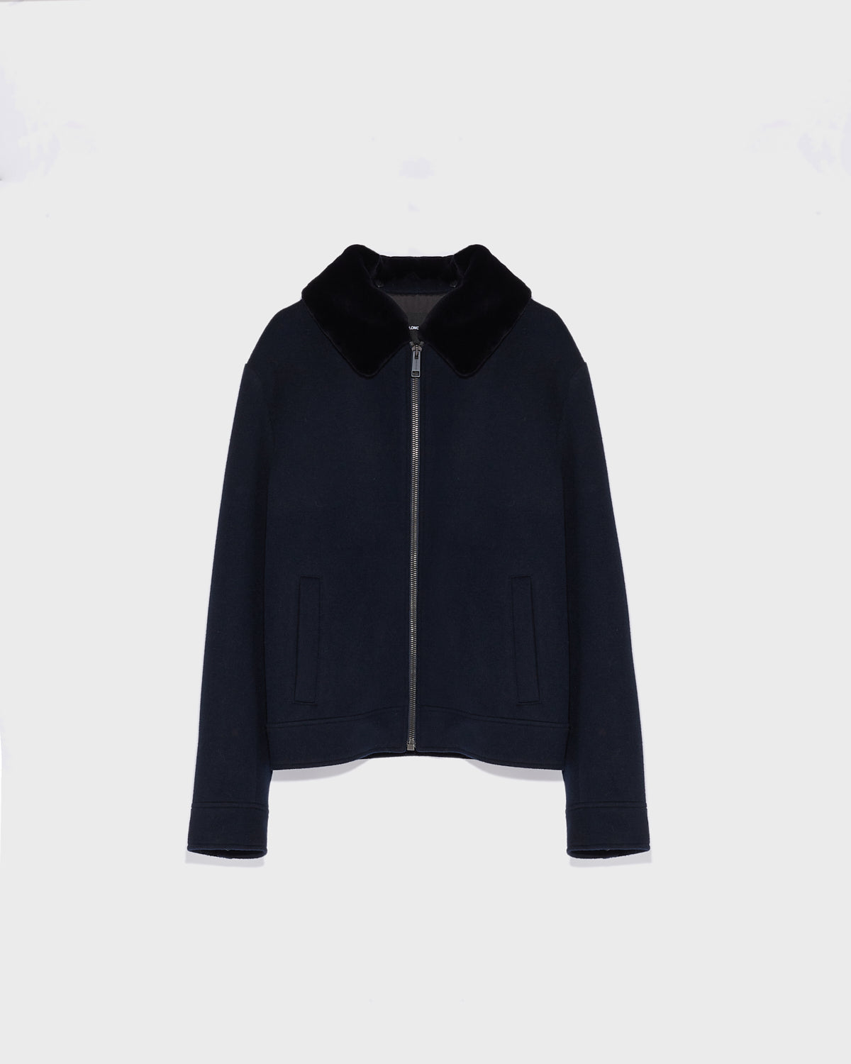 veste-zippee-en-tissu-double-face-laine-bleu-fonce-24wuv00468t16ga7048 -Yves Salomon