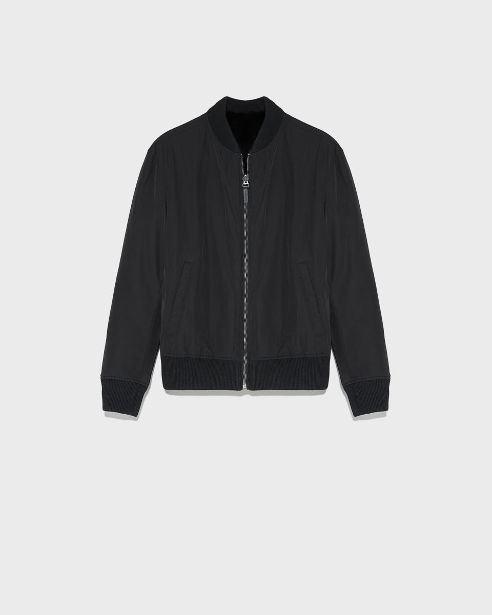 Veste teddy en tissu technique réversible en fourrure de vison