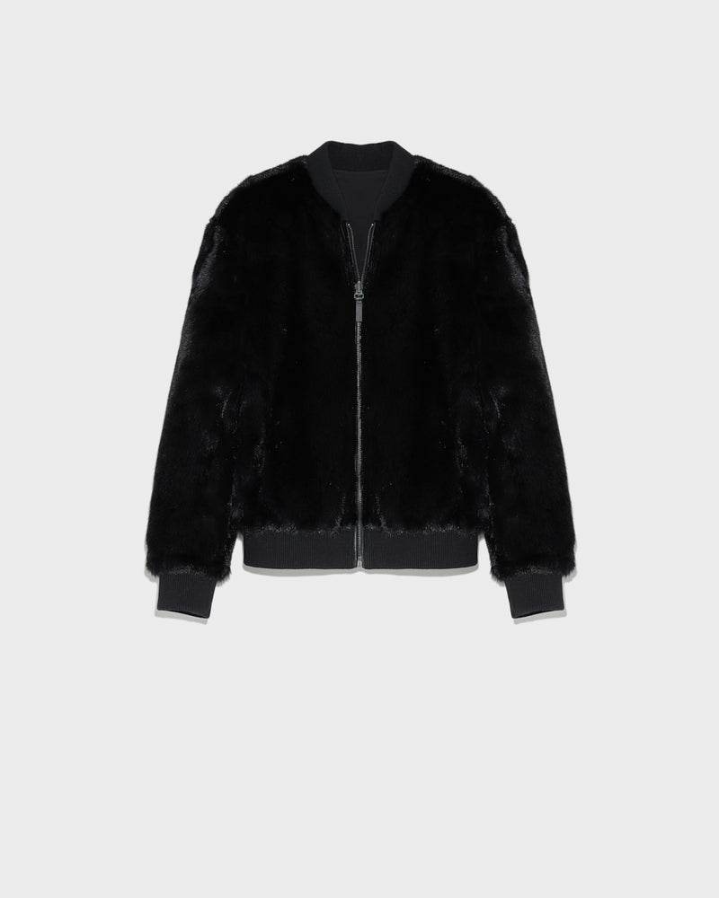 Mink reversible Technical Fabric Varsity Jacket