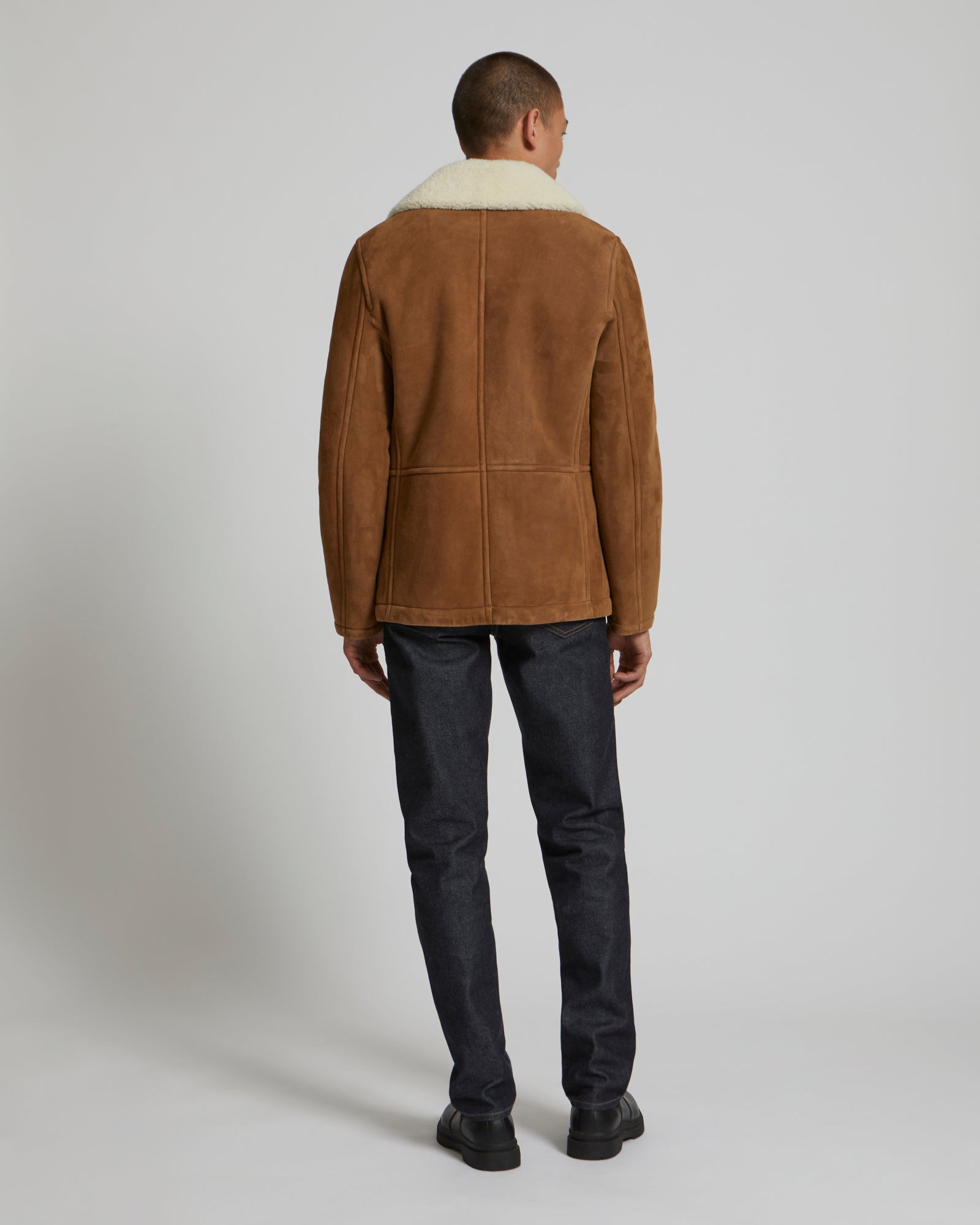 Caban en peau lainée-Yves Salomon - Soldes d'hiver - Winter Sale