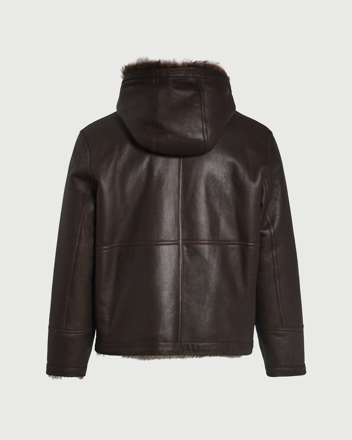 Hoodie réversible en peau lainée d'agneau de Toscane- Yves Salomon - Nouvelle collection Automne Hiver