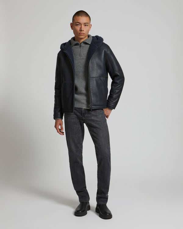 Hoodie en peau lainée réversible