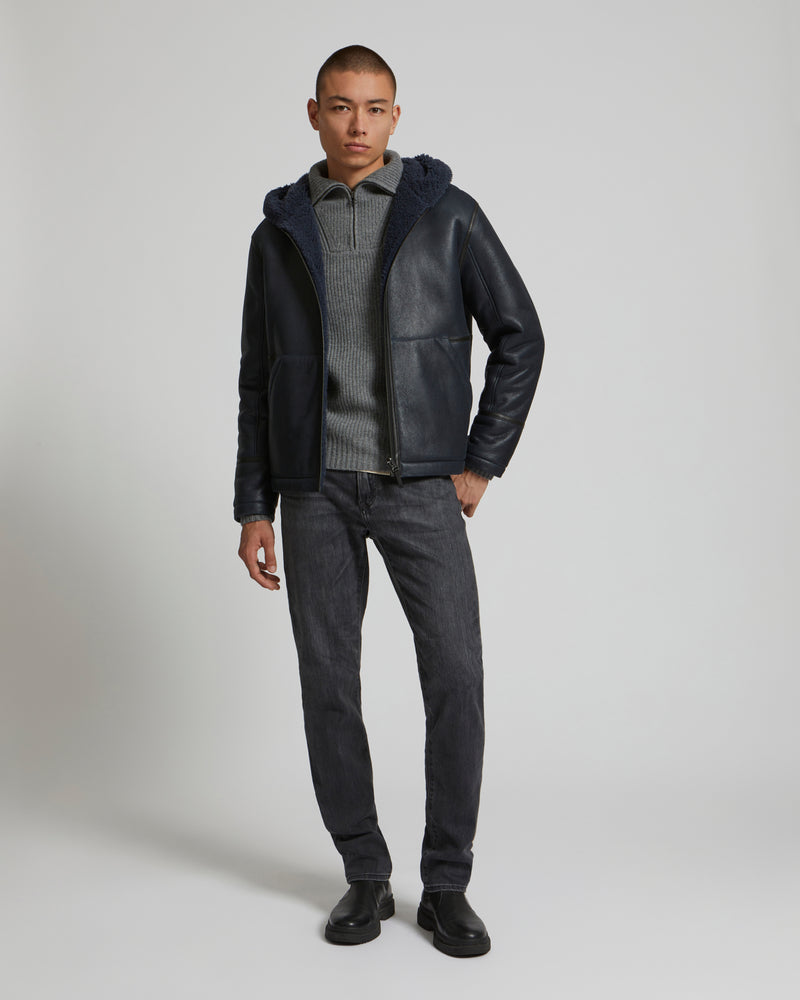 Hoodie en peau lainée réversible