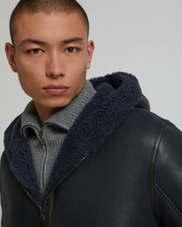 Hoodie en peau lainée réversible