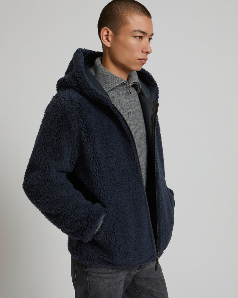Hoodie en peau lainée réversible