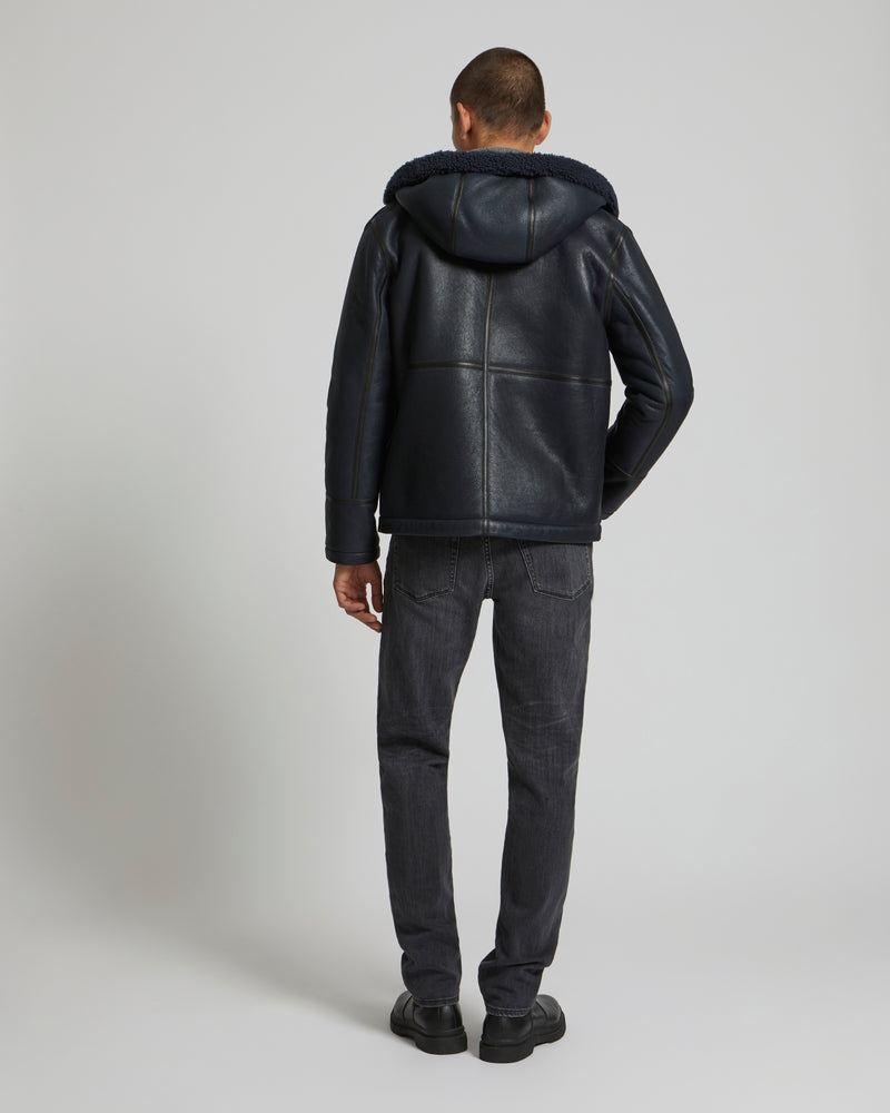 Hoodie en peau lainée réversible