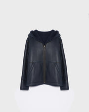 Hoodie en peau lainée réversible