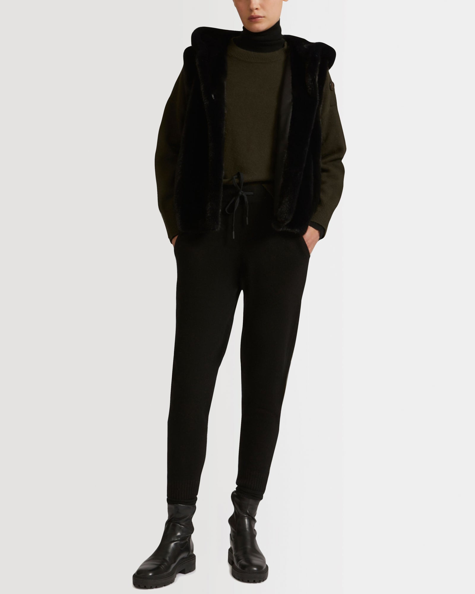f♡　laubeblanc Belted Wool long gilet Colwyn Combo Boxy Gilet | Varley US