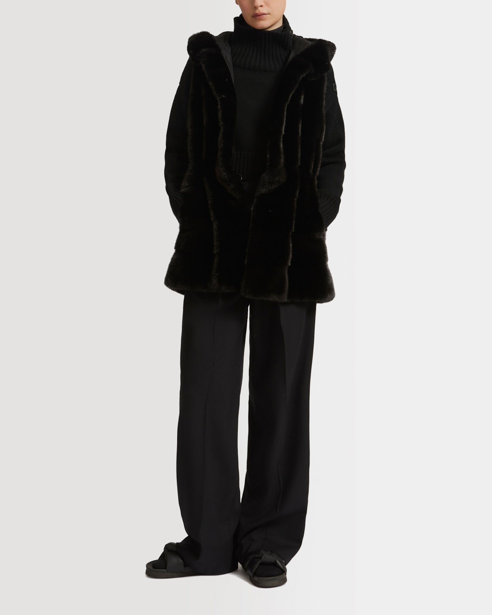 f♡　laubeblanc Belted Wool long gilet Colwyn Combo Boxy Gilet | Varley US