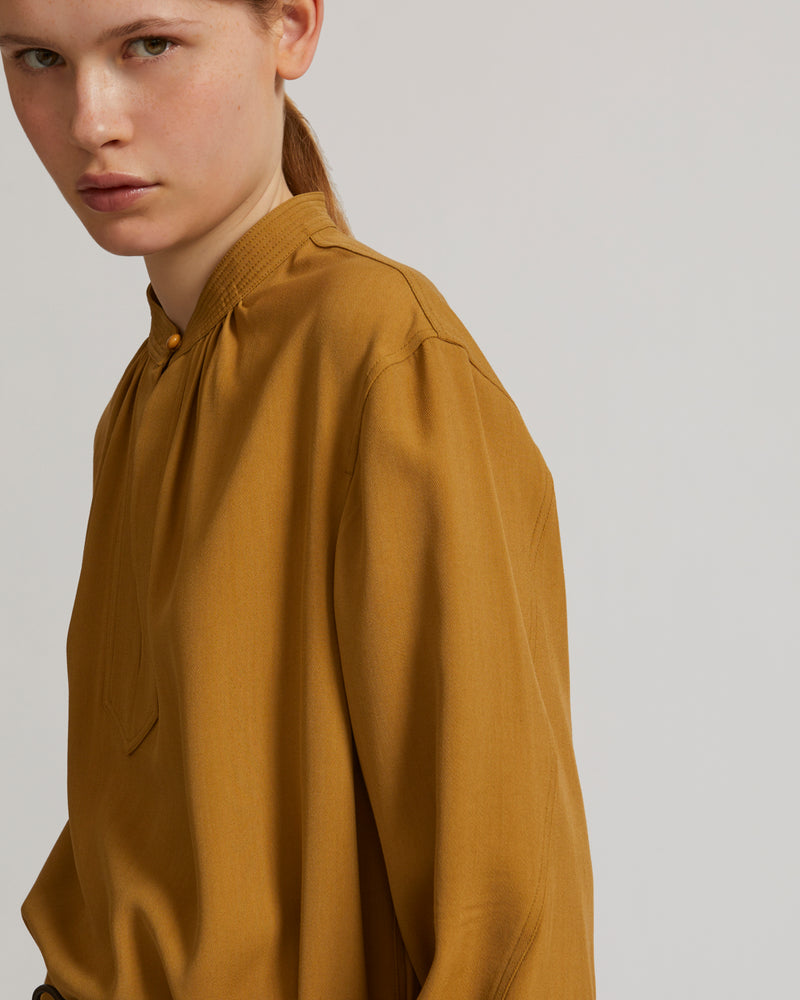 Blouse ample en twill de laine