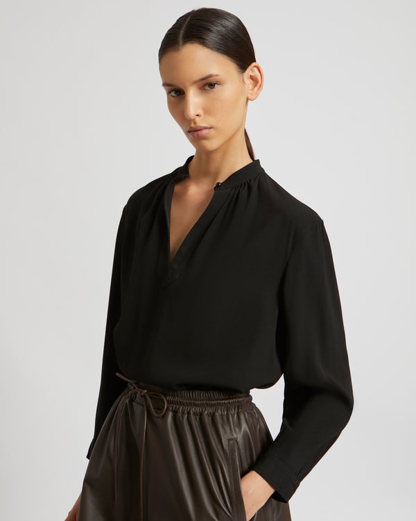 Blouse ample en twill de laine
