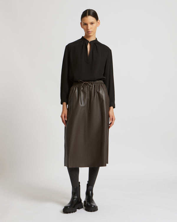 Blouse ample en twill de laine