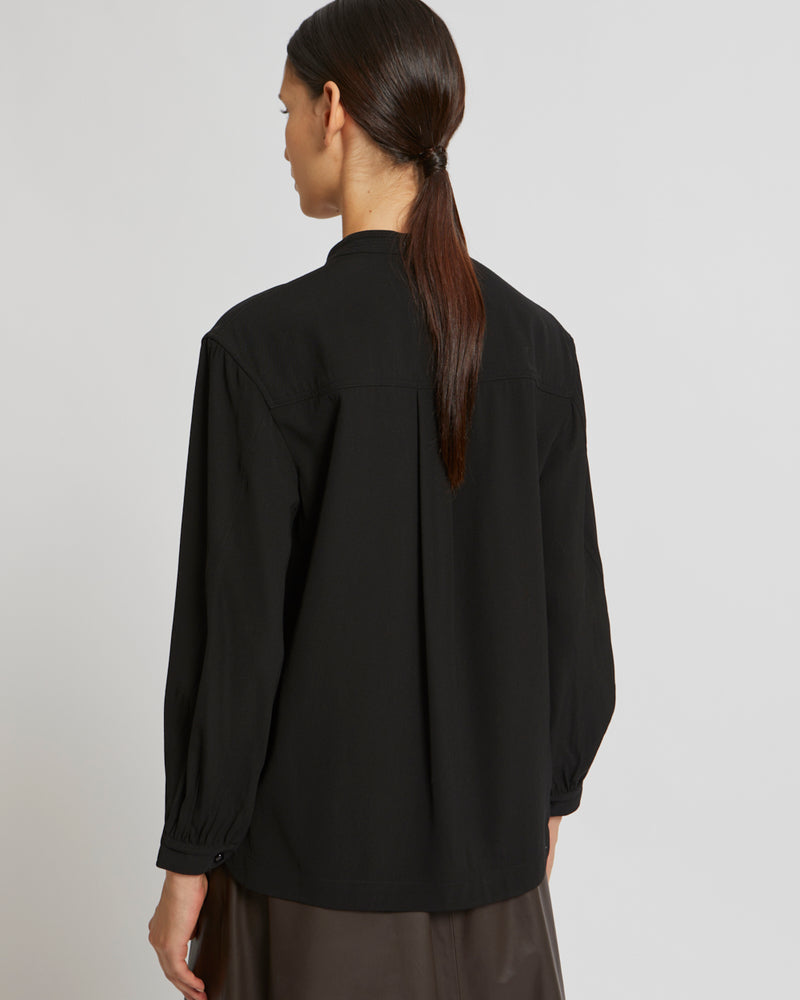 Blouse ample en twill de laine