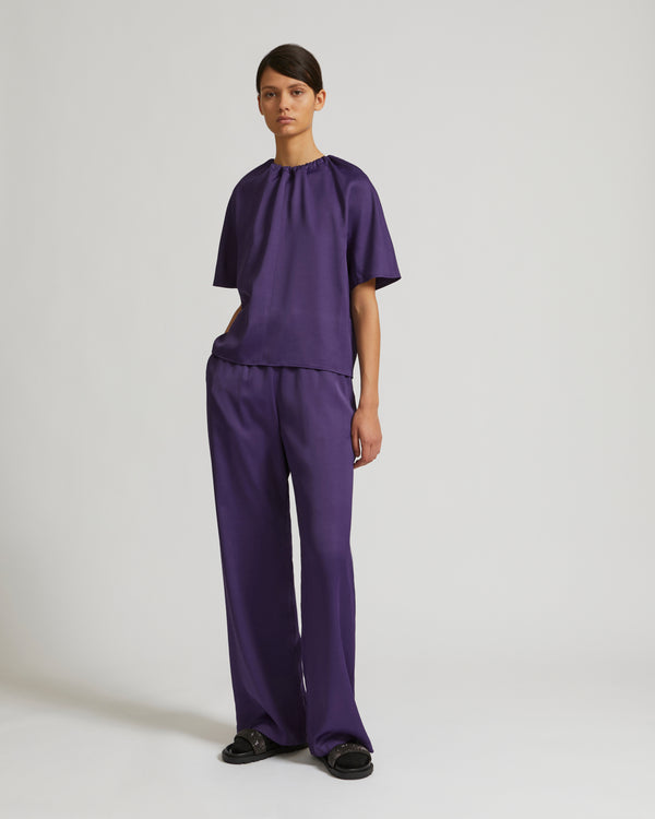 Top en satin de soie mélangé