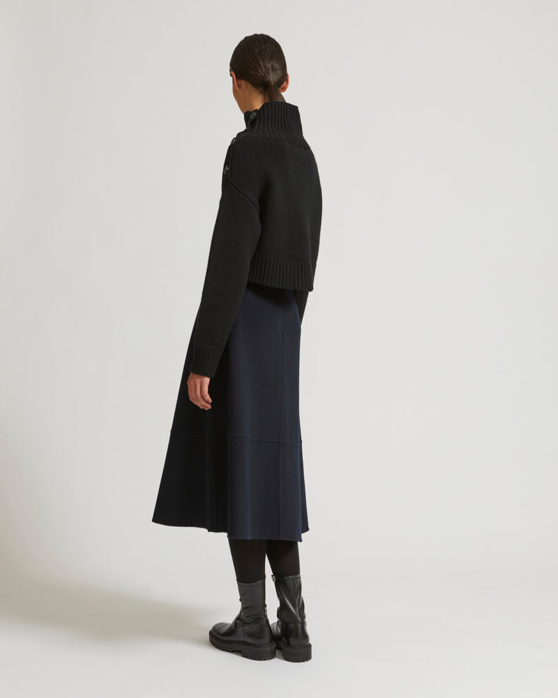 Midi skirt in cashmere wool