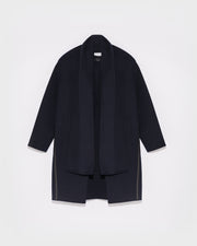 Cashmere wool coat with integrated scarf