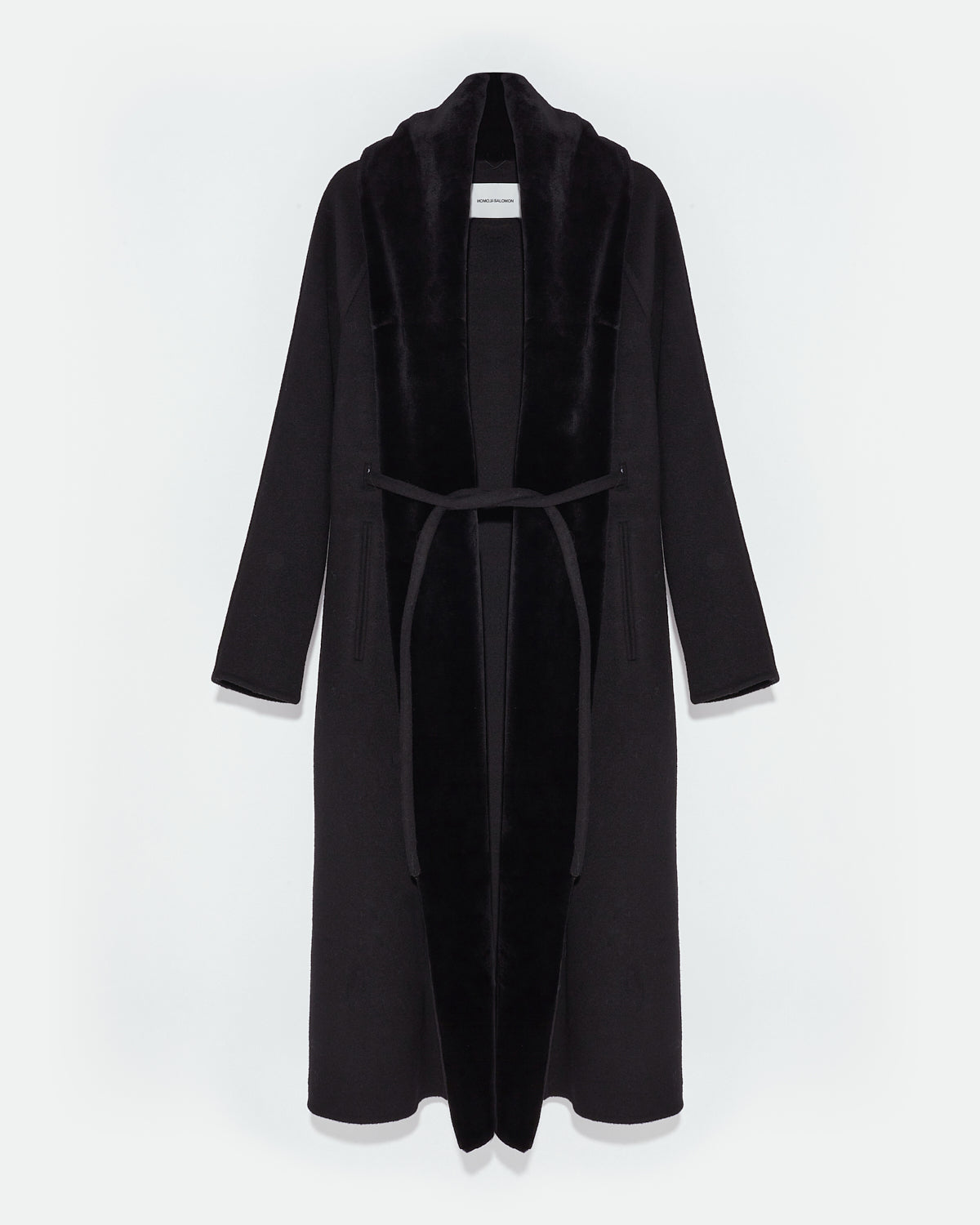 Cashmere wool coat with mink fur - Black - Yves Salomon - Women
